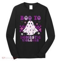funny Boo Domestic Violence Awareness Long Sleeve Shirt thumb 0