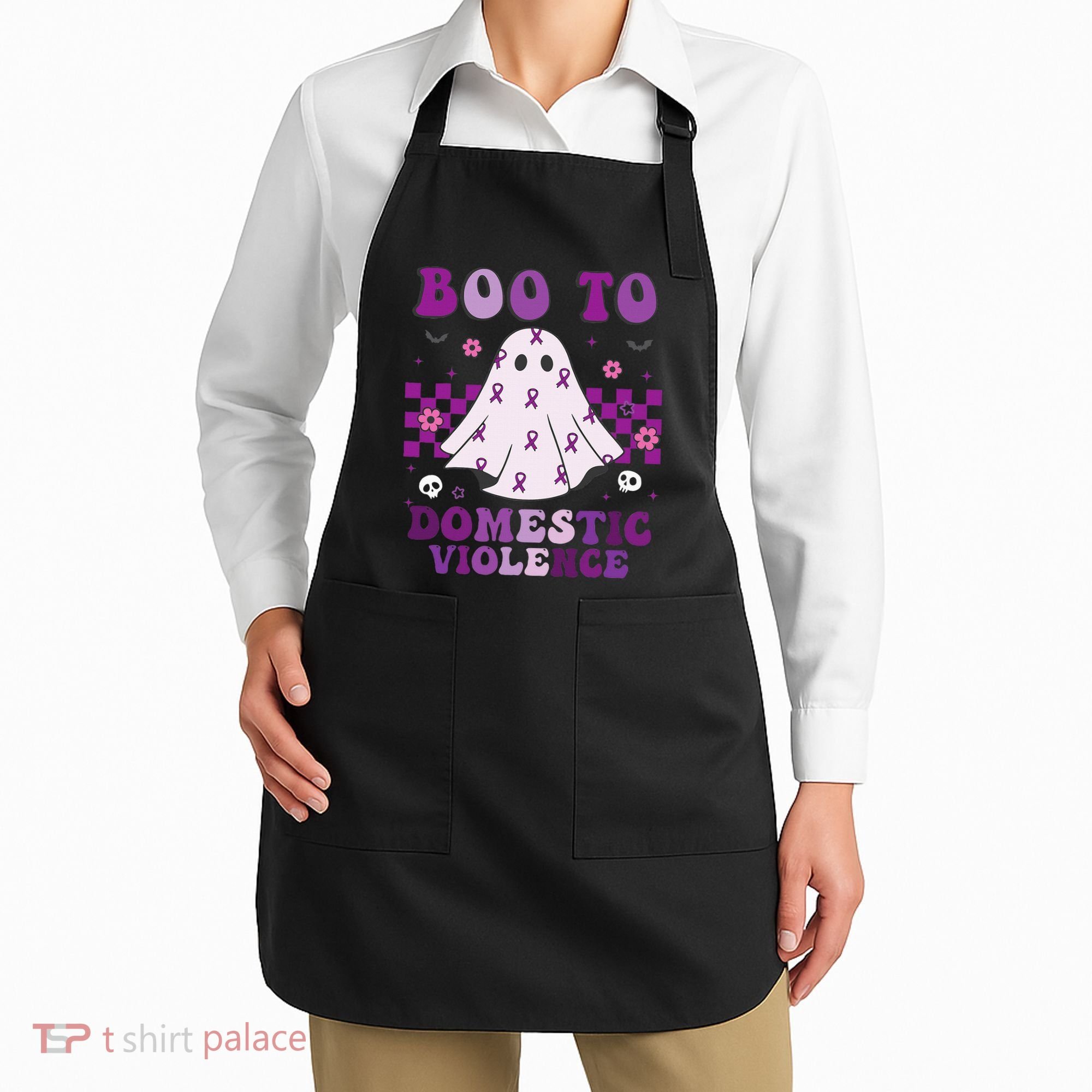 funny Boo Domestic Violence Awareness Apron