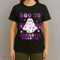 funny Boo Domestic Violence Awareness T-Shirt thumb 4