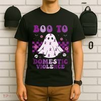 funny Boo Domestic Violence Awareness T-Shirt thumb 6