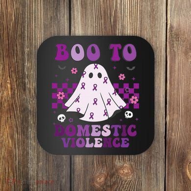 funny Boo Domestic Violence Awareness Coaster
