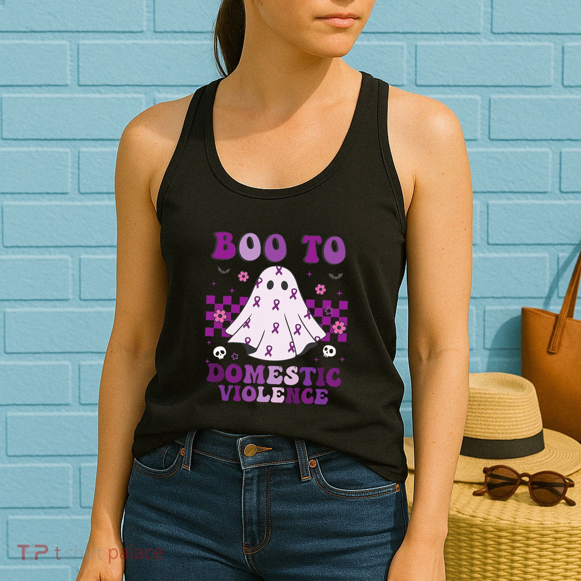 funny Boo Domestic Violence Awareness Women's Tank Top