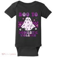 funny Boo Domestic Violence Awareness Baby Bodysuit thumb 0