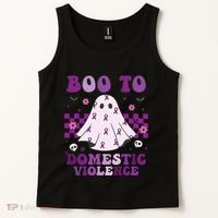 funny Boo Domestic Violence Awareness Tank Top thumb 2