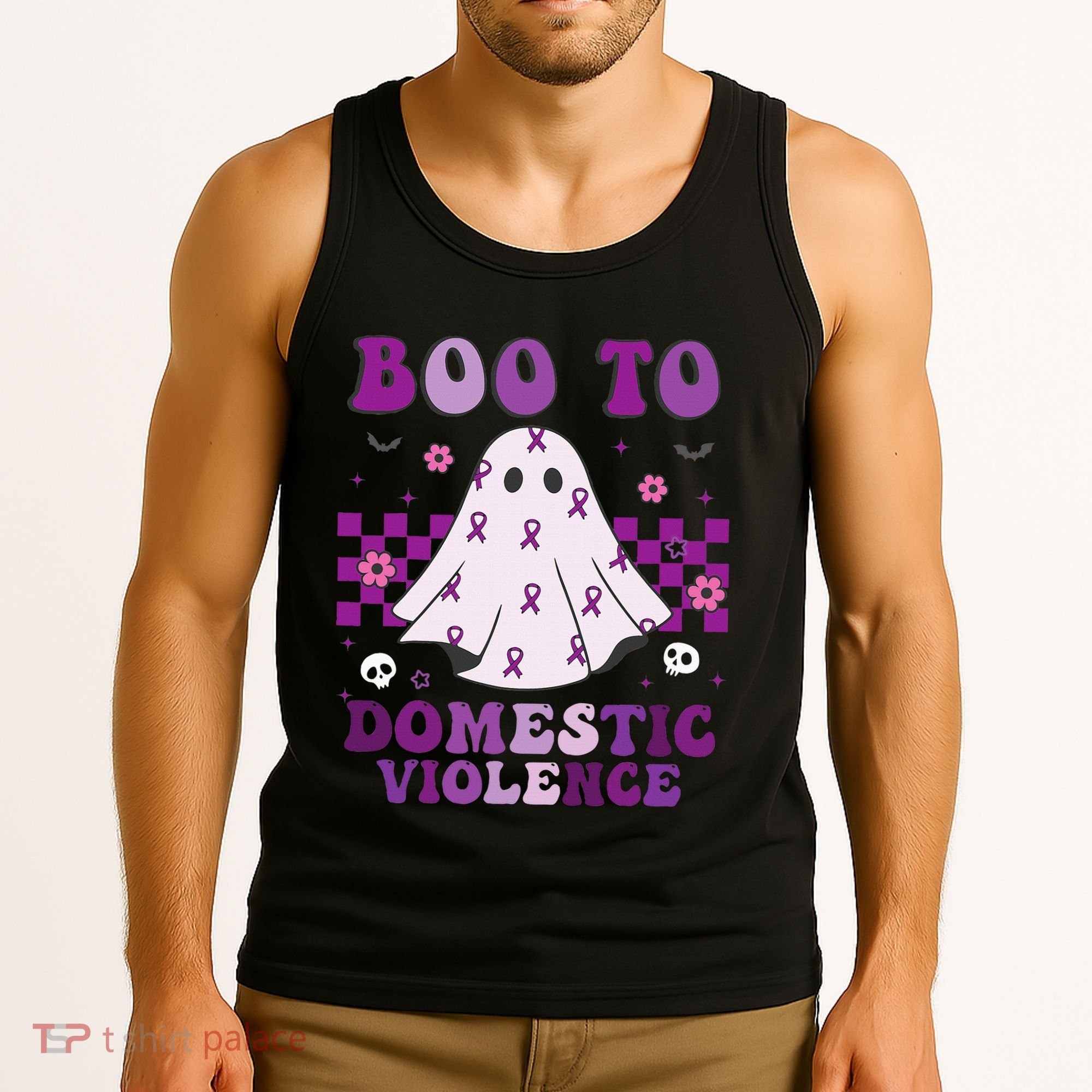 funny Boo Domestic Violence Awareness Tank Top