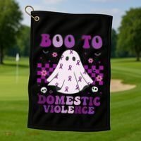 funny Boo Domestic Violence Awareness Golf Towel thumb 1