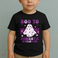 funny Boo Domestic Violence Awareness Toddler T-Shirt thumb 2