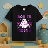 funny Boo Domestic Violence Awareness Toddler T-Shirt thumb 3