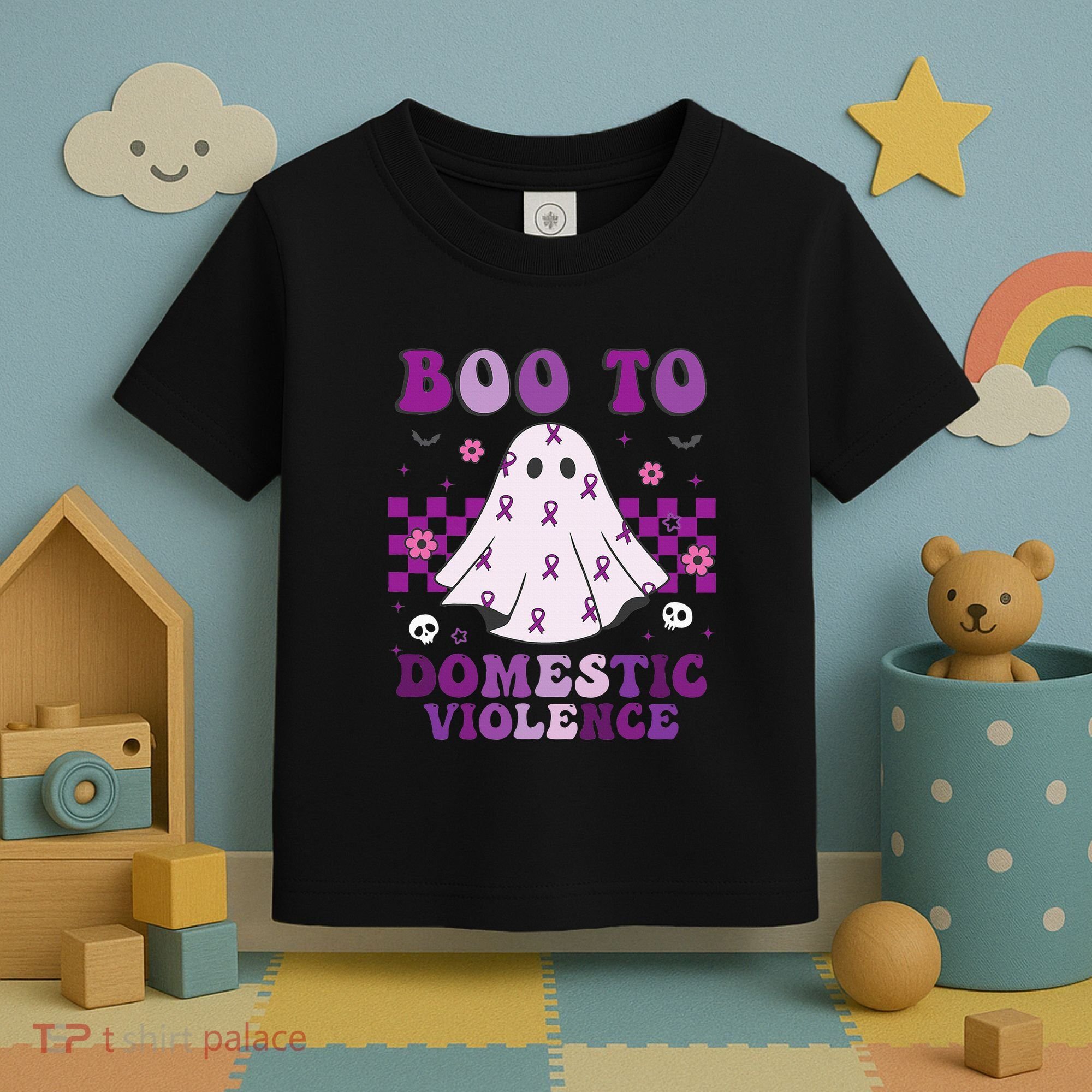 funny Boo Domestic Violence Awareness Toddler T-Shirt