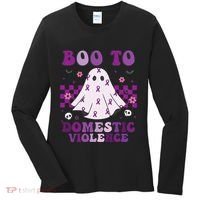 funny Boo Domestic Violence Awareness Women's Long Sleeve Shirt thumb 0