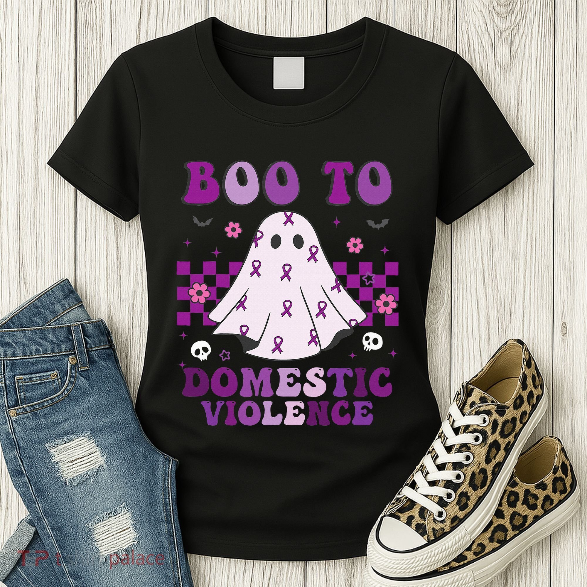funny Boo Domestic Violence Awareness Women's T-Shirt