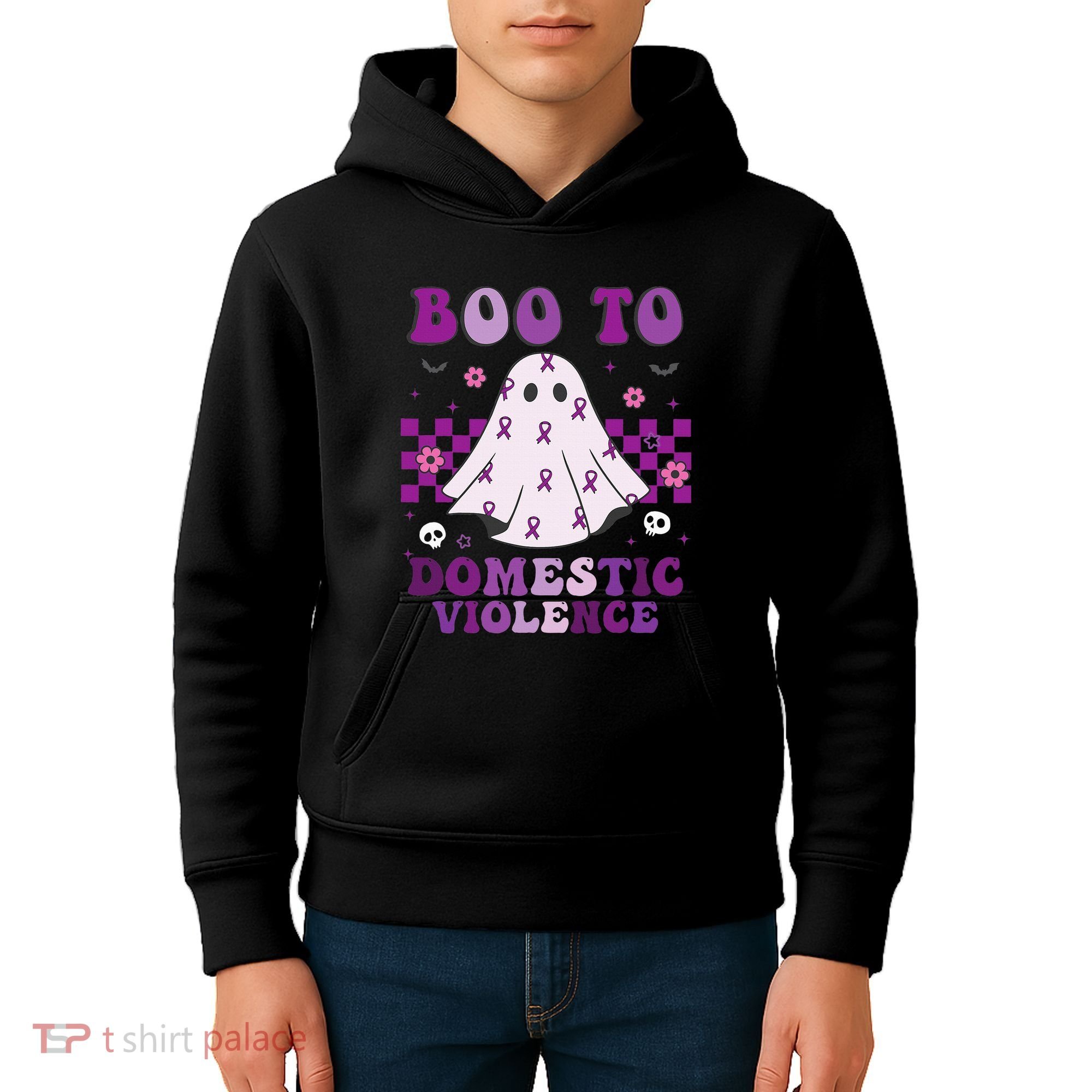 funny Boo Domestic Violence Awareness Kids Hoodie
