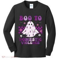 funny Boo Domestic Violence Awareness Kids Long Sleeve Shirt thumb 0