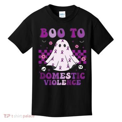 funny Boo Domestic Violence Awareness Kids T-Shirt