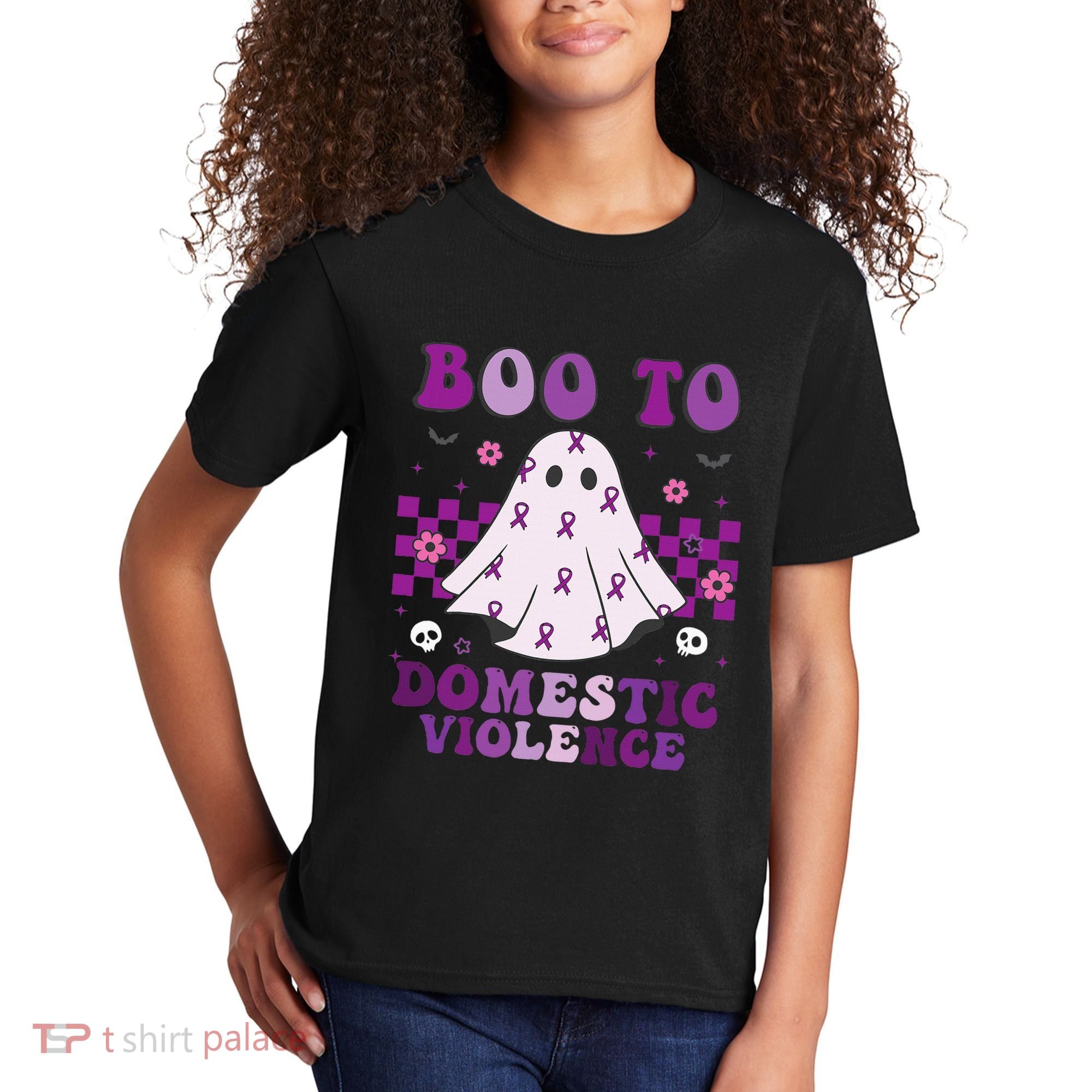 funny Boo Domestic Violence Awareness Kids T-Shirt