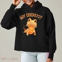 Funny Bearded Dragon Got Crickets Lizard Reptile Herpetology Ladies Heavyweight Boxy Pullover Hoodie thumb 0