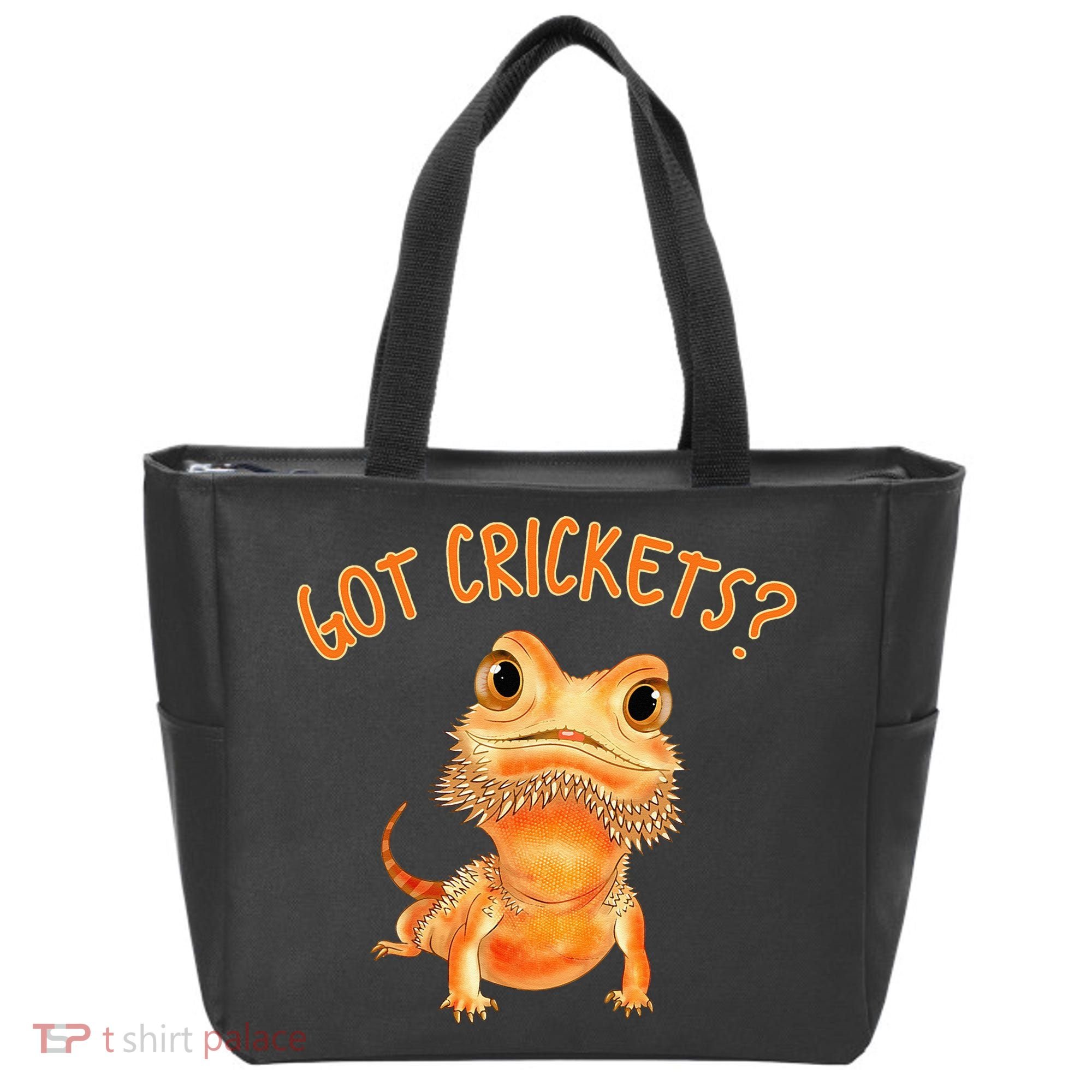 Funny Bearded Dragon Got Crickets Lizard Reptile Herpetology Tote Bag