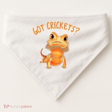 Funny Bearded Dragon Got Crickets Lizard Reptile Herpetology USA-Made Doggie Bandana