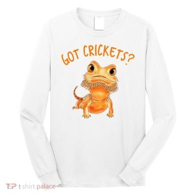 Funny Bearded Dragon Got Crickets Lizard Reptile Herpetology Long Sleeve Shirt
