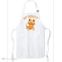 Funny Bearded Dragon Got Crickets Lizard Reptile Herpetology Apron thumb 0