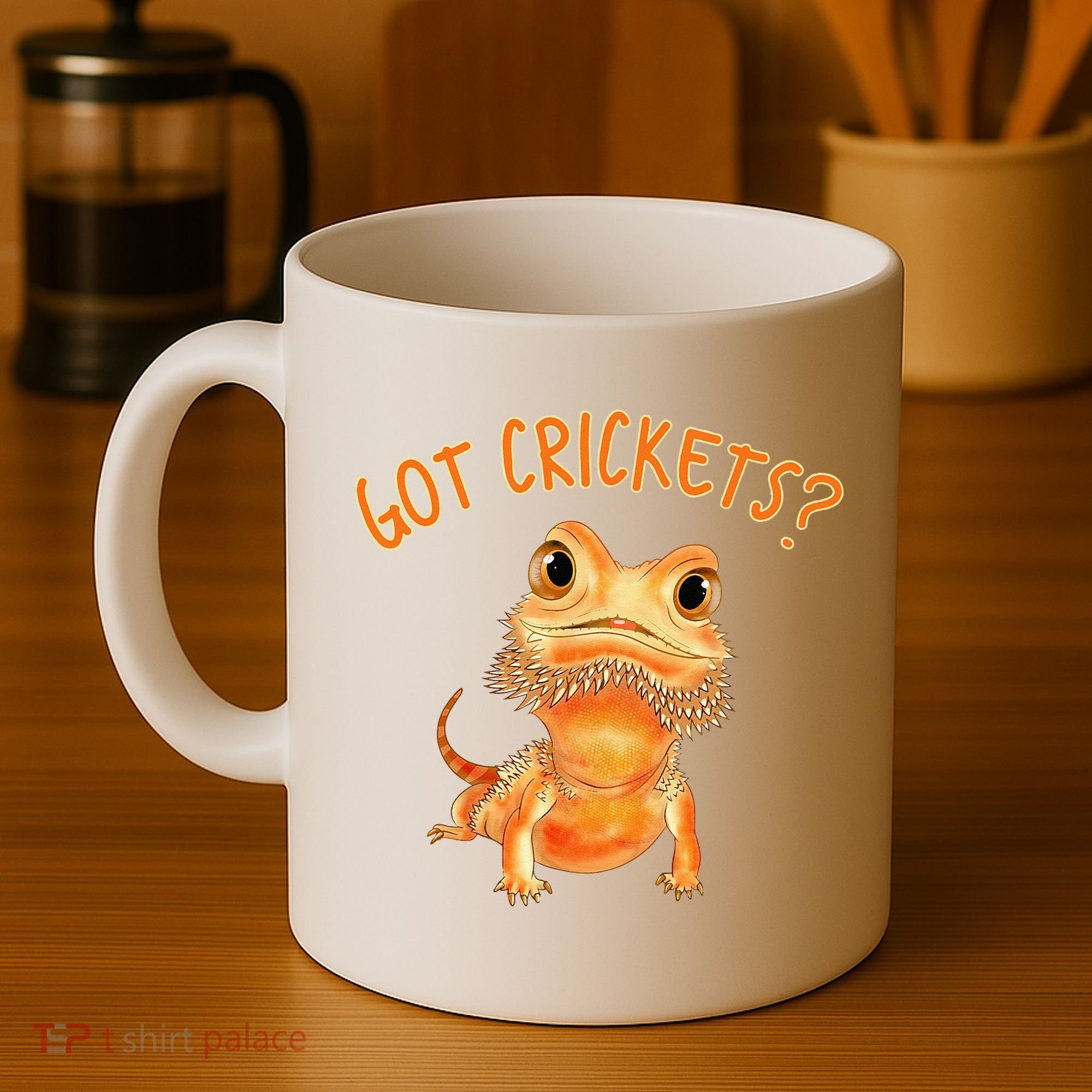 Funny Bearded Dragon Got Crickets Lizard Reptile Herpetology Coffee Mug