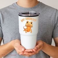 Funny Bearded Dragon Got Crickets Lizard Reptile Herpetology Tumbler thumb 2