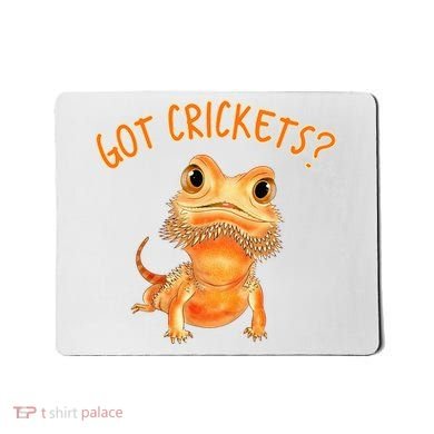 Funny Bearded Dragon Got Crickets Lizard Reptile Herpetology Mousepad