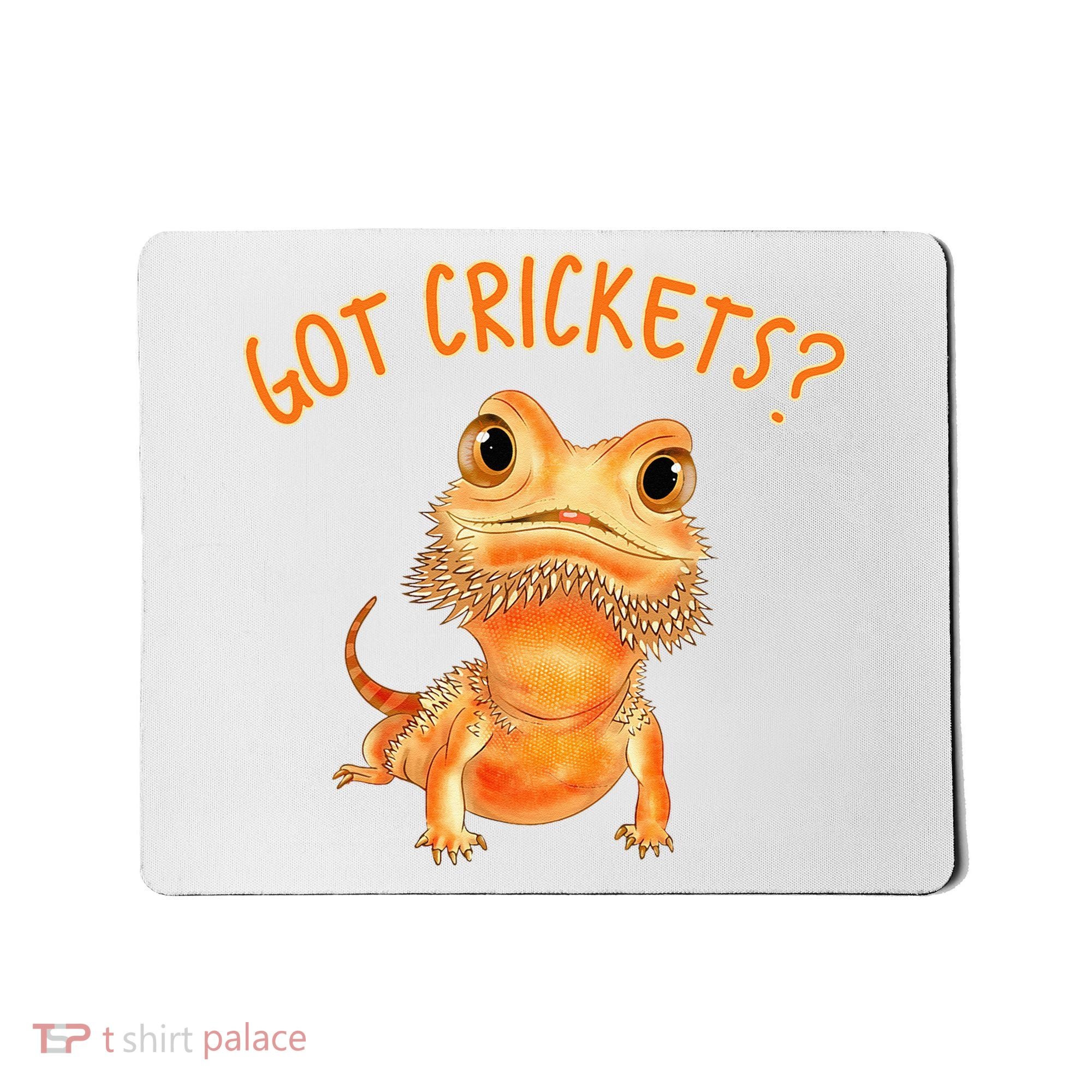 Funny Bearded Dragon Got Crickets Lizard Reptile Herpetology Mousepad