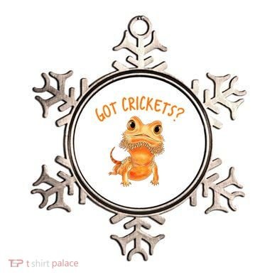 Funny Bearded Dragon Got Crickets Lizard Reptile Herpetology Ornament