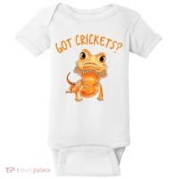 Funny Bearded Dragon Got Crickets Lizard Reptile Herpetology Baby Bodysuit thumb 0