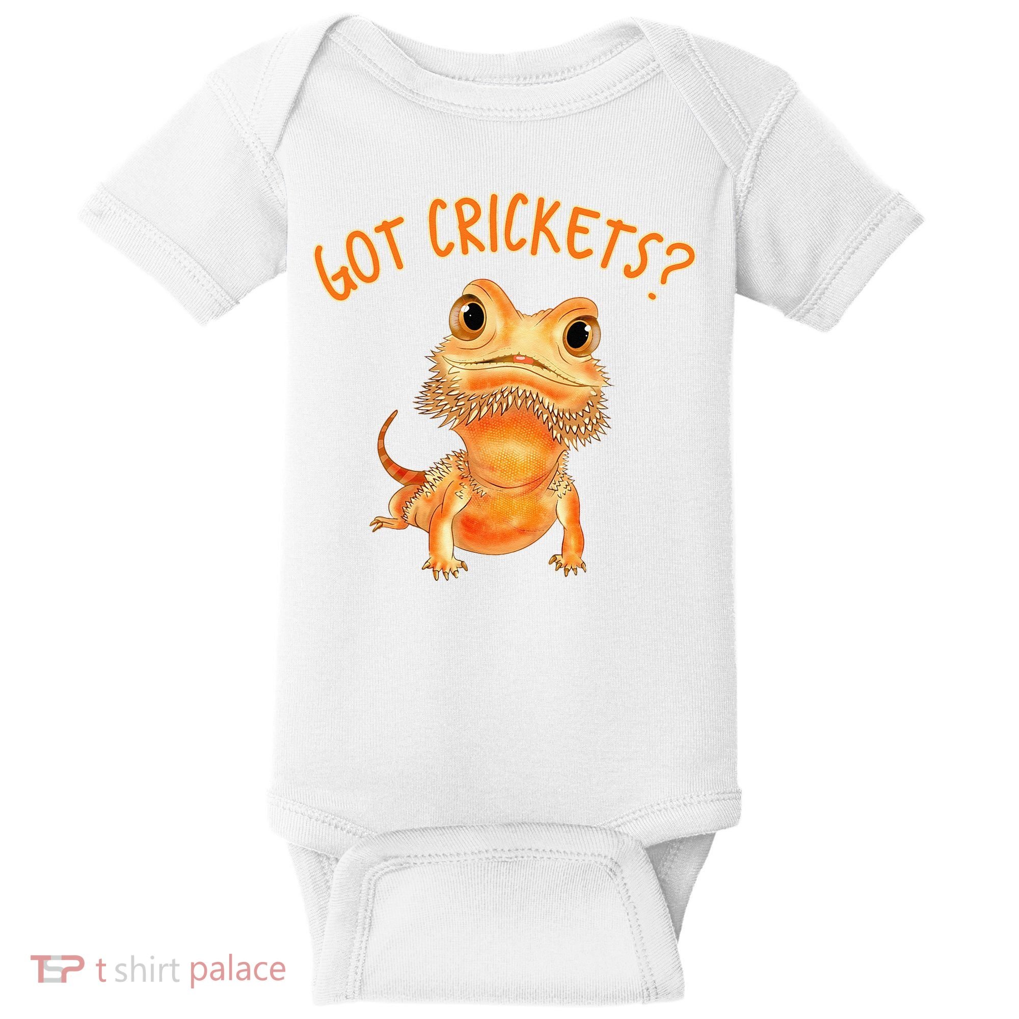 Funny Bearded Dragon Got Crickets Lizard Reptile Herpetology Baby Bodysuit