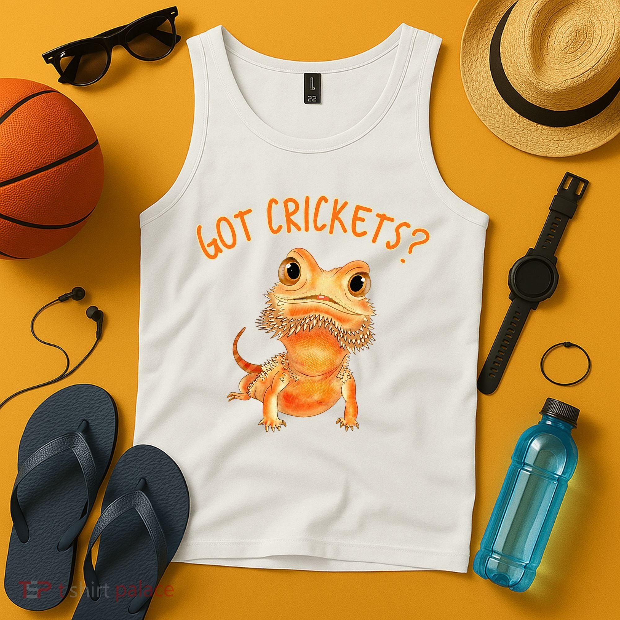 Funny Bearded Dragon Got Crickets Lizard Reptile Herpetology Tank Top