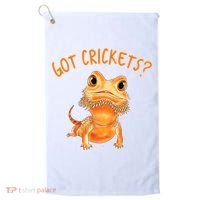 Funny Bearded Dragon Got Crickets Lizard Reptile Herpetology Golf Towel thumb 0