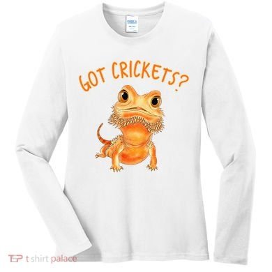Funny Bearded Dragon Got Crickets Lizard Reptile Herpetology Women's Long Sleeve Shirt