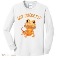 Funny Bearded Dragon Got Crickets Lizard Reptile Herpetology Kids Long Sleeve Shirt thumb 0
