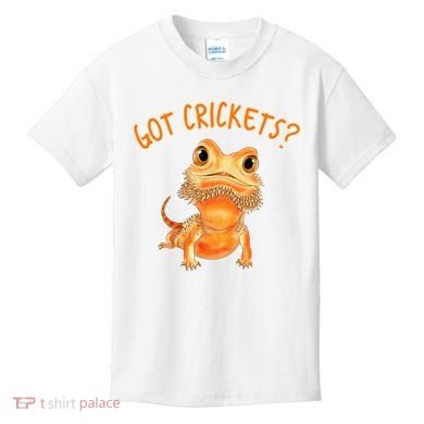 Funny Bearded Dragon Got Crickets Lizard Reptile Herpetology Kids T-Shirt