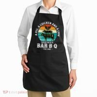 Funny BBQ DAD A Pig A Chicken And A Cow Walk into a BarBQ Apron thumb 2