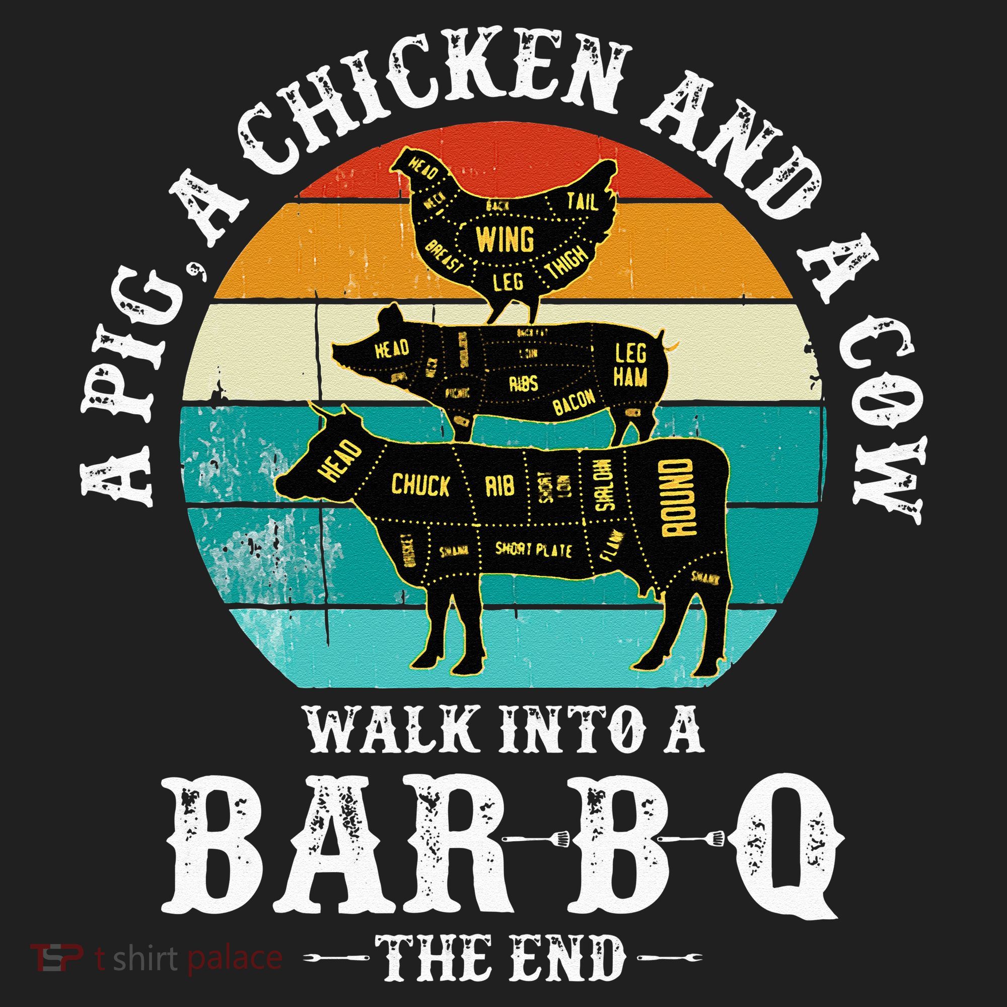 Funny BBQ DAD A Pig A Chicken And A Cow Walk into a BarBQ Beanie