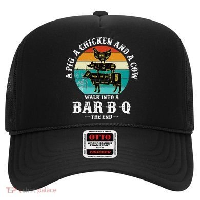 Funny BBQ DAD A Pig A Chicken And A Cow Walk into a BarBQ Hat