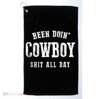 Funny Been Doing Cowboy Gift Shit Western Cowgirl Gift Golf Towel thumb 0