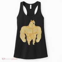 Funny Buff Doge Chiba Dog Gym Meme Funny Swole Doge Meme Women's Tank Top thumb 0