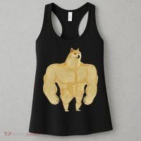 Funny Buff Doge Chiba Dog Gym Meme Funny Swole Doge Meme Women's Tank Top thumb 3
