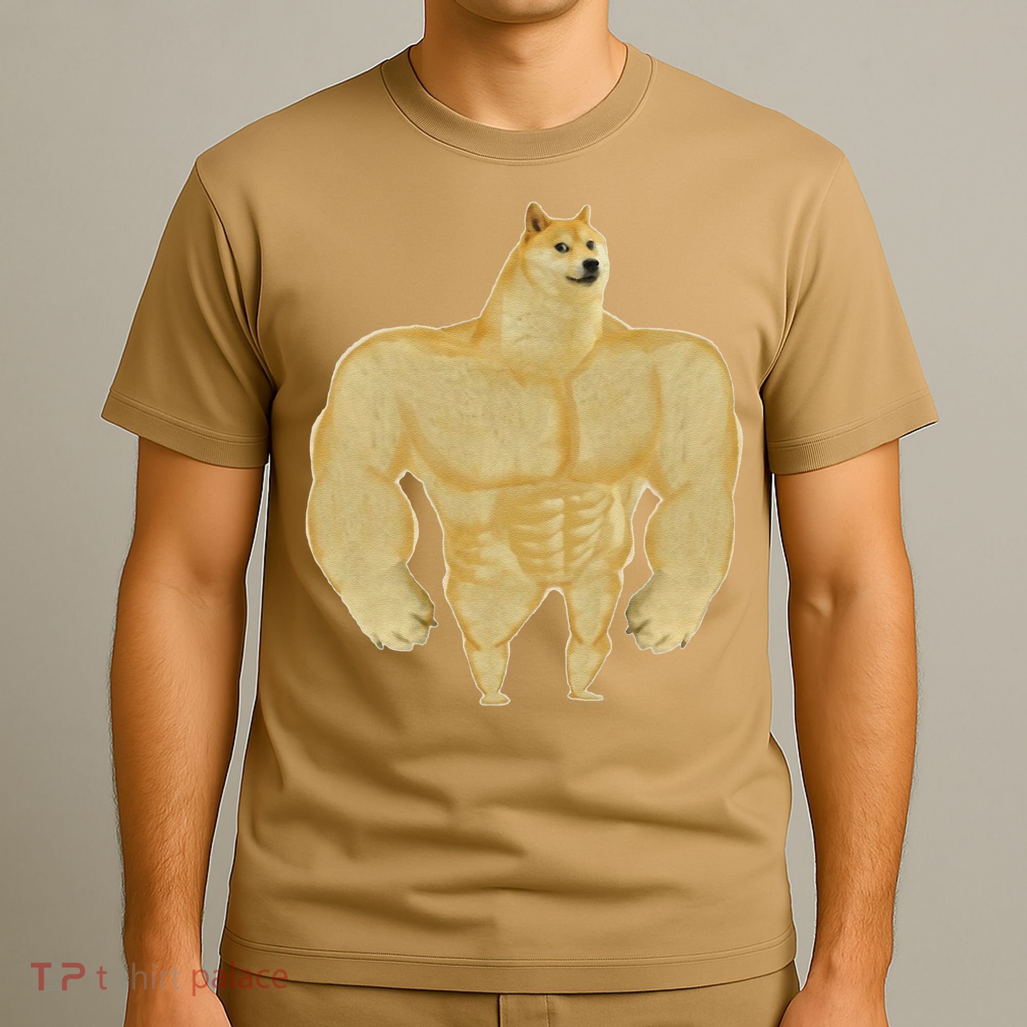 Funny Buff Doge Chiba Dog Gym Meme Funny Swole Doge Meme T-Shirt