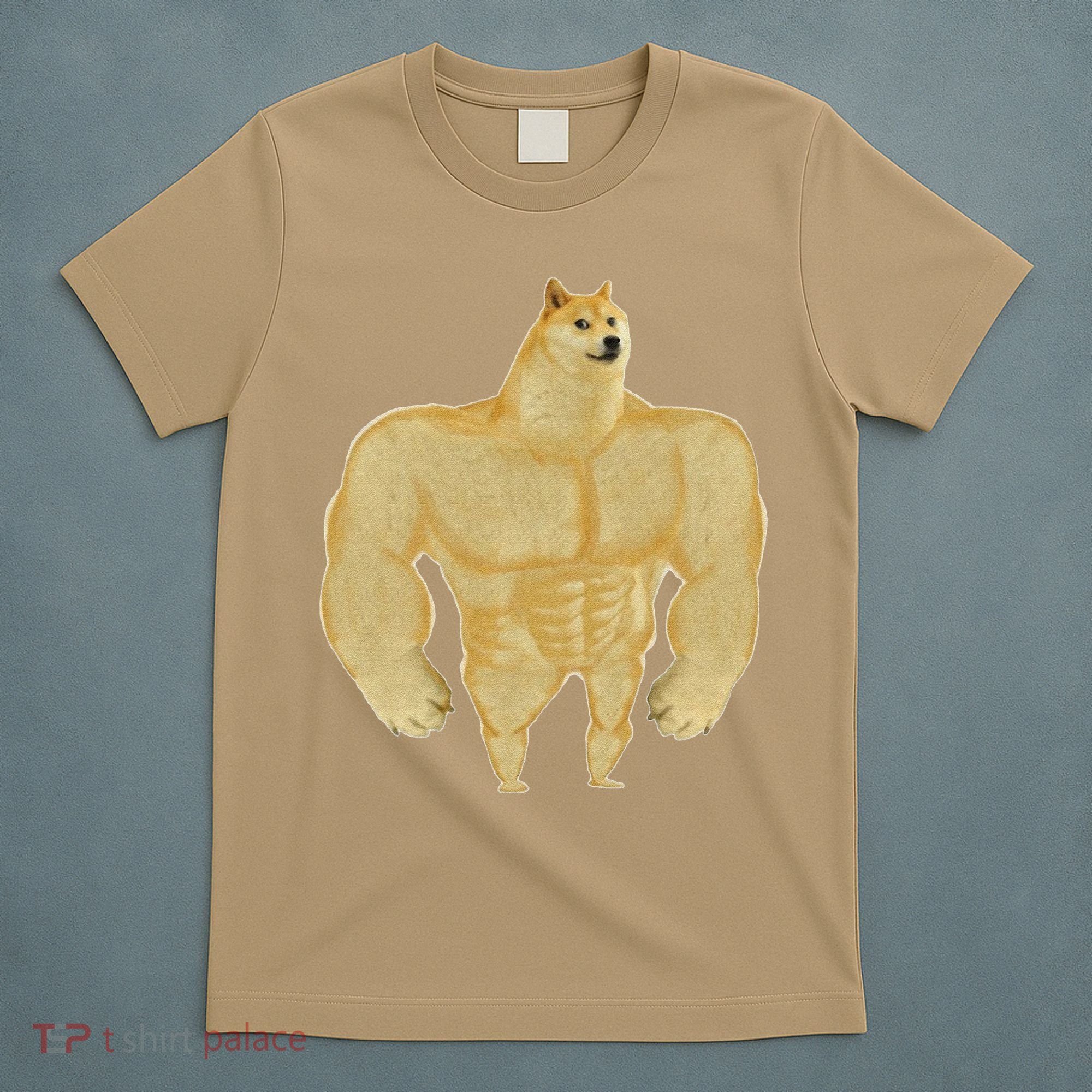 Funny Buff Doge Chiba Dog Gym Meme Funny Swole Doge Meme T-Shirt