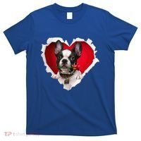 French Bulldog Dog Rose Heart Valentines Day Couple Gift T-Shirt thumb 0