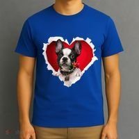 French Bulldog Dog Rose Heart Valentines Day Couple Gift T-Shirt thumb 3