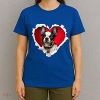 French Bulldog Dog Rose Heart Valentines Day Couple Gift T-Shirt thumb 4