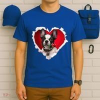French Bulldog Dog Rose Heart Valentines Day Couple Gift T-Shirt thumb 6