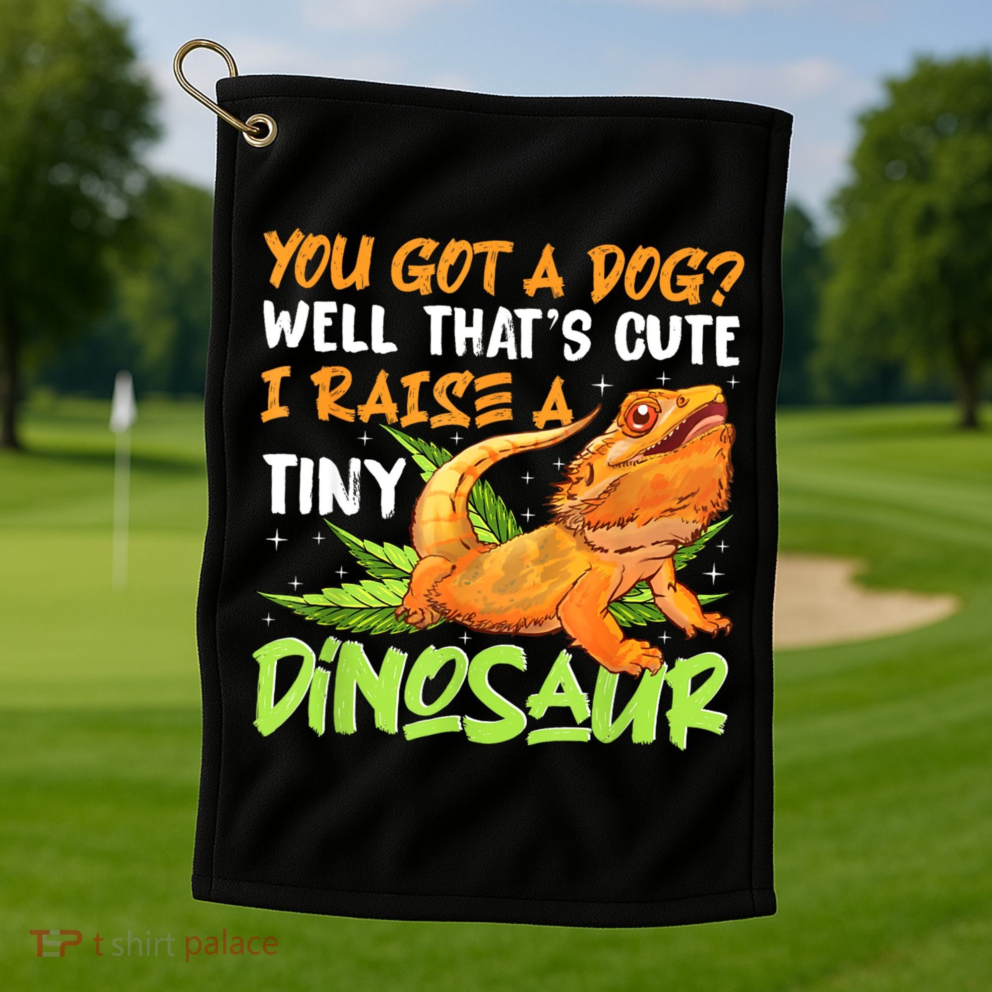 Funny Bearded Dragon Pet Reptile Lizard Lover Golf Towel