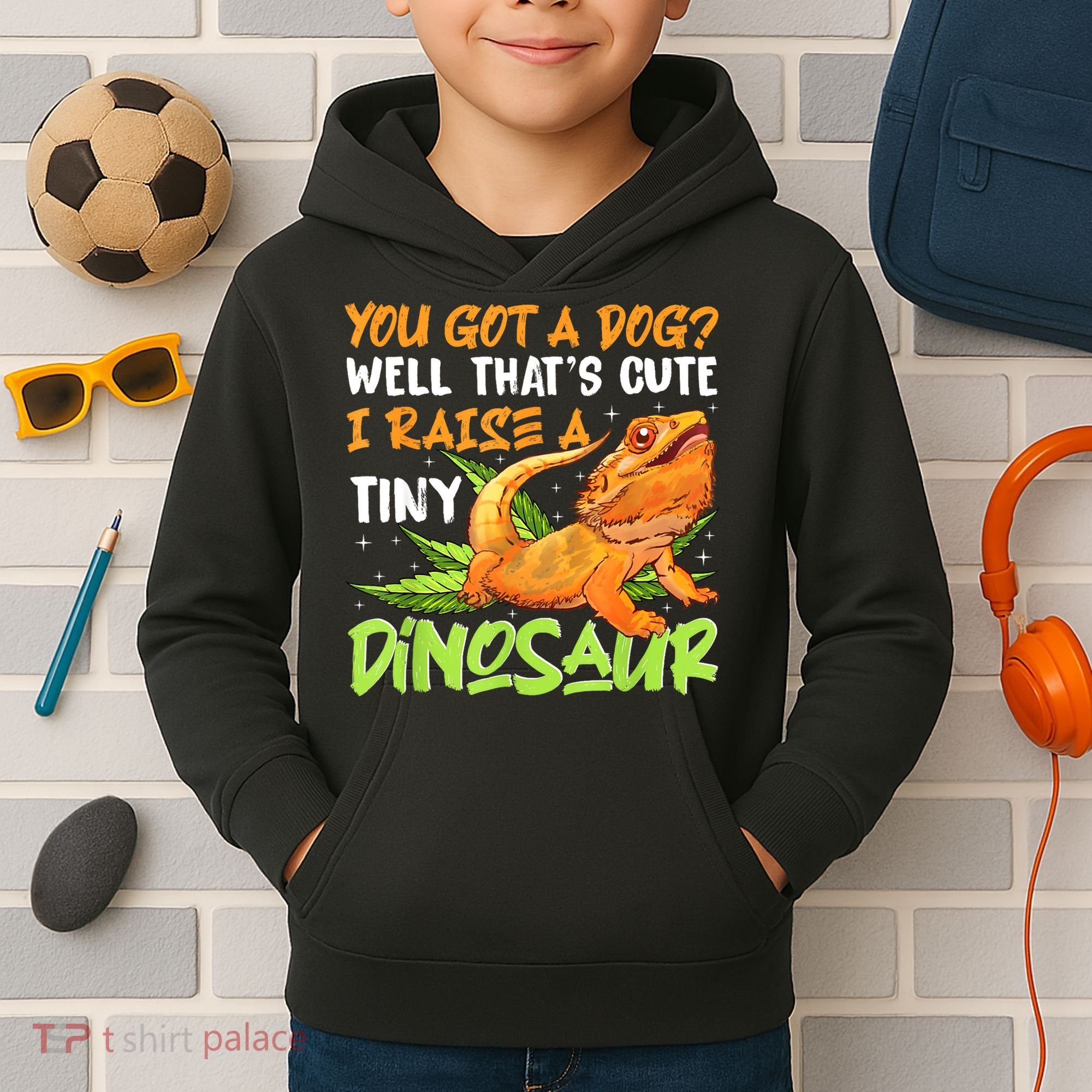Funny Bearded Dragon Pet Reptile Lizard Lover Kids Hoodie